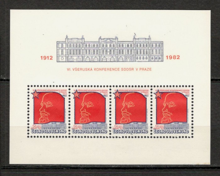 Cehoslovacia.1982 70 ani Conventia Partidului Social Democrat-Bl. XC.556