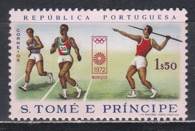 Sao Tome si Principe 1972 - Jocurile Olimpice - M&amp;uuml;nchen (cu pete ruginii) foto