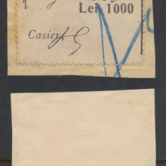 ROMANIA Universitatea Bucuresti 1934 timbru fiscal chitanta inscriere 1000 lei