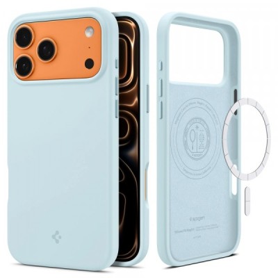 Husa MagSafe pentru Apple iPhone 17 Pro Max, Spigen, Silicone Fit, Bleu foto