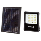 Cumpara ieftin Proiector LED V-tac cu incarcare solara, 20W, lumina rece, 6400K, telecomanda