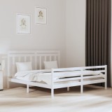 Cumpara ieftin Cadru de pat, alb, 200x200 cm, lemn masiv