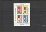 ROMANIA 1994 LP 1366 DECORATII MILITARE ROMANESTI 1866/1945 BLOC DANTELAT MNH