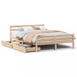 Cumpara ieftin Cadru de pat fara saltea, 135x190 cm, lemn masiv de pin