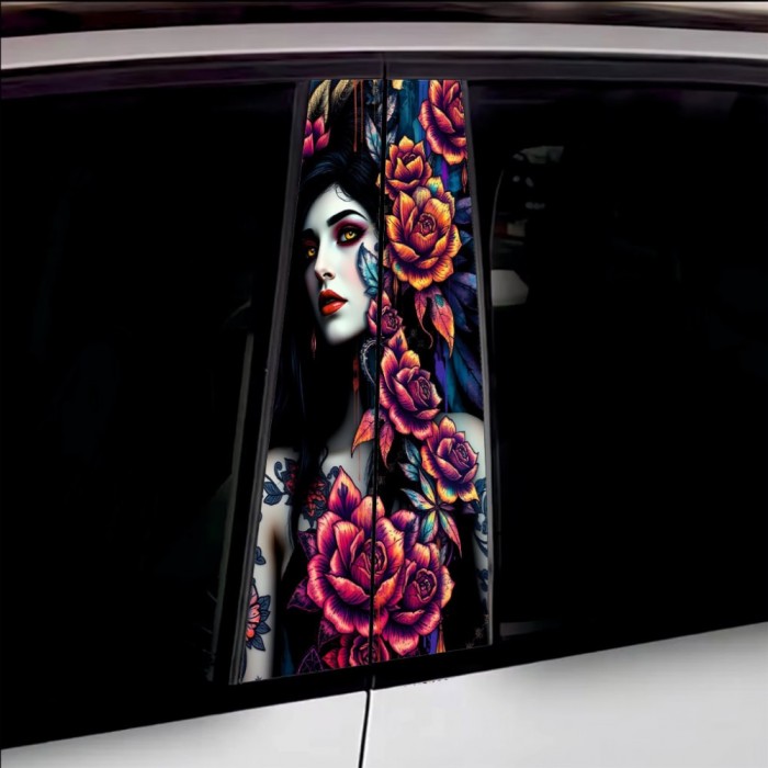 Set 2 stickere decorative pentru stalpii usilor, print autoadeziv de inalta rezolutie, dimensine 2 buc x 50 x 22 cm , cod: AVX-SSU-21 FAVLine Selectio