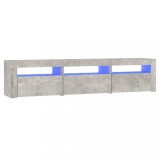 Cumpara ieftin Comoda TV cu lumini LED, gri beton, 180x35x40 cm