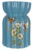 Scaun ceramica asiatica bleu cu flori si pasari PIN019, Decorative