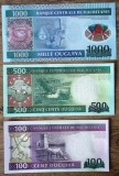 Mauritania set lot 3 bancnote 100 + 500 + 1000 Ouguiya 2013 2014 2015 UNC necirculate **