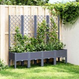 Cumpara ieftin Jardinieră de grădină cu spalier, albastru gri, 160x40x142 cm, PP