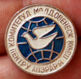 I.349 INSIGNA URSS REPUBLICA MOLDOVA PACE COMITETUL MOLDOVENESC 19mm, Europa