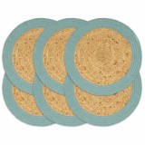 Gossi naproane, 6 buc., natural si verde, 38 cm, iuta si bumbac