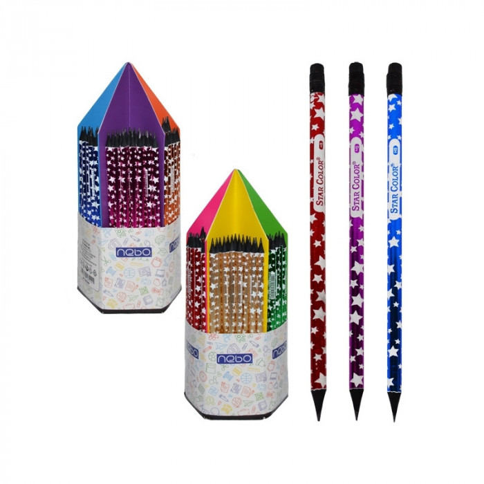 Creioane grafit cu radiera, 144/display &ndash; NEBO 16144
