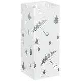 HOMCOM Suport pentru Umbrele din Metal cu 4 C&acirc;rlige, Suport pentru Umbrele cu Design Modern, 15,5x15,5x41 cm, Alb | Aosom Romania