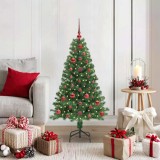 vidaXL Brad de Crăciun artificial Verde 120 cm PVC și Oțel și Plastic 3396891