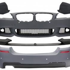 Pachet Exterior cu Prelungire Bara si Capace oglinzi arbon Real BMW Seria 5 F10 Non LCI (2011-2014) M Design Performance AutoTuning