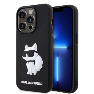 Husa pentru iPhone 14 Pro Max - Karl Lagerfeld 3D Design (KLHCP14X3DRKHNK) - Rubber Choupette foto