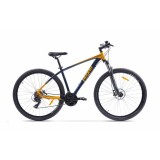 Bicicleta MTB Pegas Drumet, cadru aluminiu, marime L, 24 viteze, manete schimbator Shimano, frane disc fata/spate, roti 29 inch, Albastru Petrol
