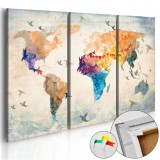 Cumpara ieftin Tablou din plută - Free as a bird [Cork Map] 60x40 cm