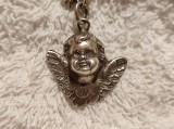 Argint MEDALION HERUVIM exceptional 1900 FRANTA de colectie UNIC + Lant argint