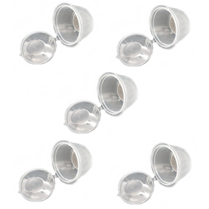 Set 5 Capsule cafea, reutilizabila, reincarcabila, compatibil Dolce Gusto, transparent