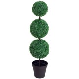 Outsunny Buștean Artificial topiari Artificială &icirc;n Formă de Bile dim. &Oslash; 30 x 112H cm Verde | Aosom Romania