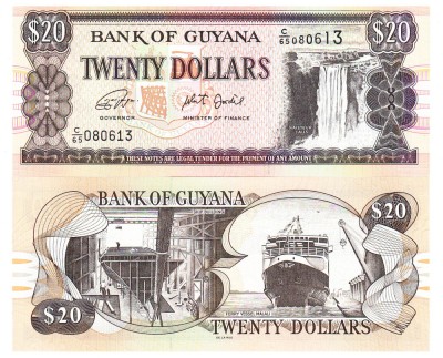 Guyana 20 Dolari Dollars 2019 P-30g UNC foto