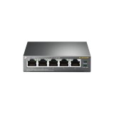SWITCH PoE TP-LINK 5 porturi Gigabit (4 PoE+), IEEE 802.3at/af, 65W maxim total, carcasa metalica &quot;TL-SG1005P&quot; (timbru verde 2 lei)