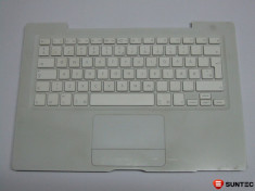 Palmrest + touchpad cu tastatura Apple MacBook White A1181 13 inch 613-6695 fara panglica, butoane touchpad DEFECTE foto