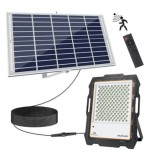 Cumpara ieftin Proiector LED premium cu panou solar si senzor miscare, 100W, 82 LED, telecomanda, IPF