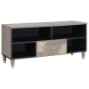 VidaXL Cabinet TV Gri și Aur 100 x 33.5 x 46 cm Lemn masiv de mango 4018788