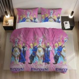 Set Lenjerie de Pat,2 Piese Bumbac Standard, Cu Imprimeu Disney Frozen, Magia Regatului de Gheata in Dormitorul Copilului Tau!, 1 Husa Pilota 120x200