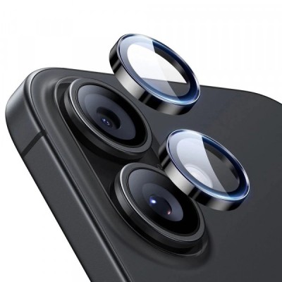 Folie de protectie Camera Spate ESR Armorite pentru Apple iPhone 17 / 16 Plus / 16, Sticla Securizata, Set 2 bucati, Neagra foto