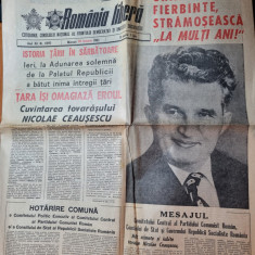 ziarul romania libera 26 ianuarie 1983- ziua de nastere a lui ceausescu