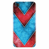 Husa silicon pentru Apple Iphone 4 / 4S, Blue And Red Abstract