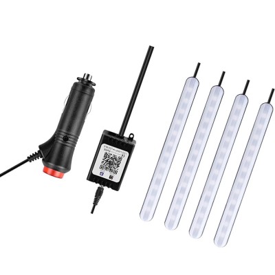 Set 4 Benzi LED RGB auto F11, functie sonora, 16.2 cm foto
