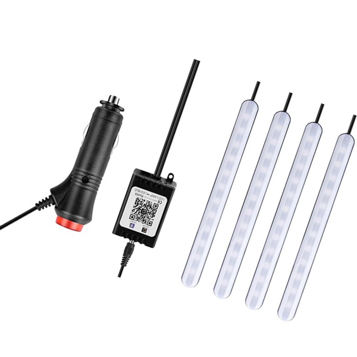Set 4 Benzi LED RGB auto F11, functie sonora, 16.2 cm