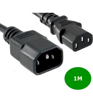 Cablul Prelungitor de Alimentare IEC C13 la C14, Cupru, 250V, 10A, 1m foto