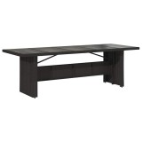 Cumpara ieftin Masa gradina cu blat din sticla, negru, 240x90x75 cm, poliratan