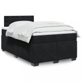 VidaXL Pat box spring cu saltea, negru, 120x200 cm, catifea 3286296