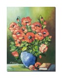 Cumpara ieftin Tablou maci imperiali pictat manual, 40x30cm ulei pe panza, Magistral