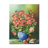 Tablou maci imperiali pictat manual, 40x30cm ulei pe panza, Magistral