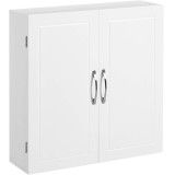 VASAGLE Dulap de baie de perete, cu 2 rafturi reglabile, stil scandinav, 60x18x60cm, alb mat Household NewTrend