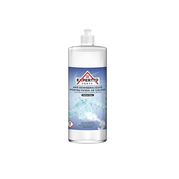 Apa demineralizata pentru fier de calcat, Expertto, 1 L, parfum Fresh