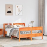 VidaXL Cadru de pat fără saltea, maro ceruit 140x200 cm lemn masiv pin