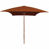 Umbrelă de soare, exterior, st&acirc;lp lemn, cărămiziu, 200x300 cm, vidaXL