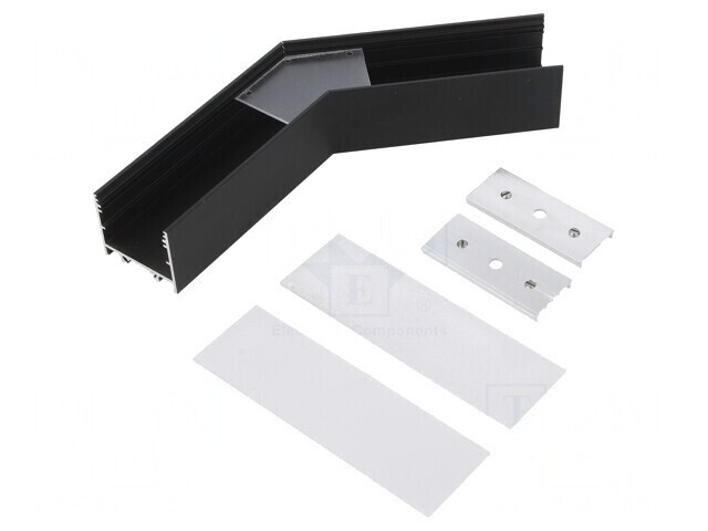 Conector 135&deg; negru aluminiu VARIO30-02