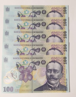 Bancnote 100 lei 2018 UNC serie consecutiva foto