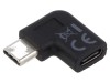Adaptor USB 3.0 USB C Mufă Unghiată Neagră, Goobay