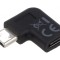 Adaptor USB 3.0 USB C Mufă Unghiată Neagră