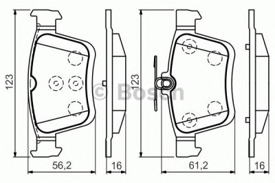 Set placute frana,frana disc VW TOURAN (5T1) (2015 - 2016) BOSCH 0 986 494 659 foto